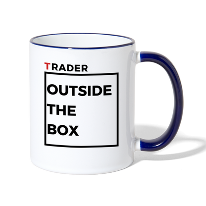 Trader Outside the Box Tasse - Weiß/Kobaltblau