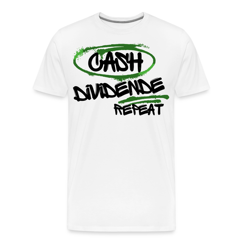 Cash Dividende Repeat Börsen Premium T-Shirt - weiß