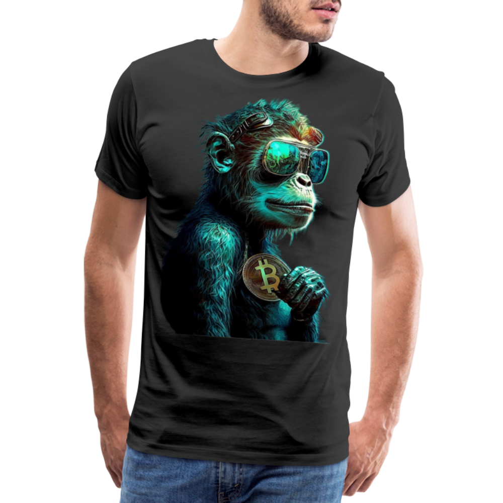 Monkeys Bitcoins Premium T-Shirt - Schwarz