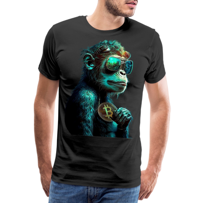 Monkeys Bitcoins Premium T-Shirt - Schwarz
