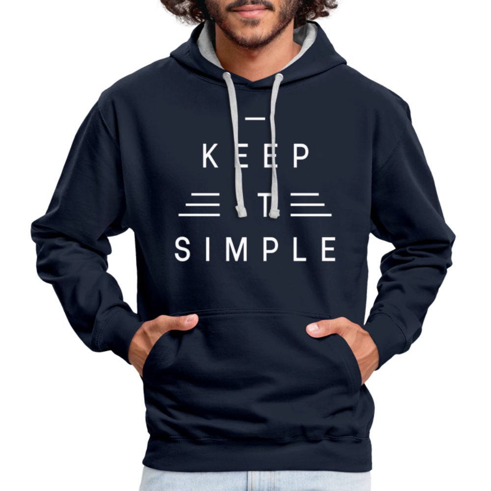 Keep it Simple Hoodie - Navy/Grau meliert
