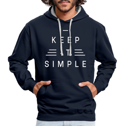 Keep it Simple Hoodie - Navy/Grau meliert