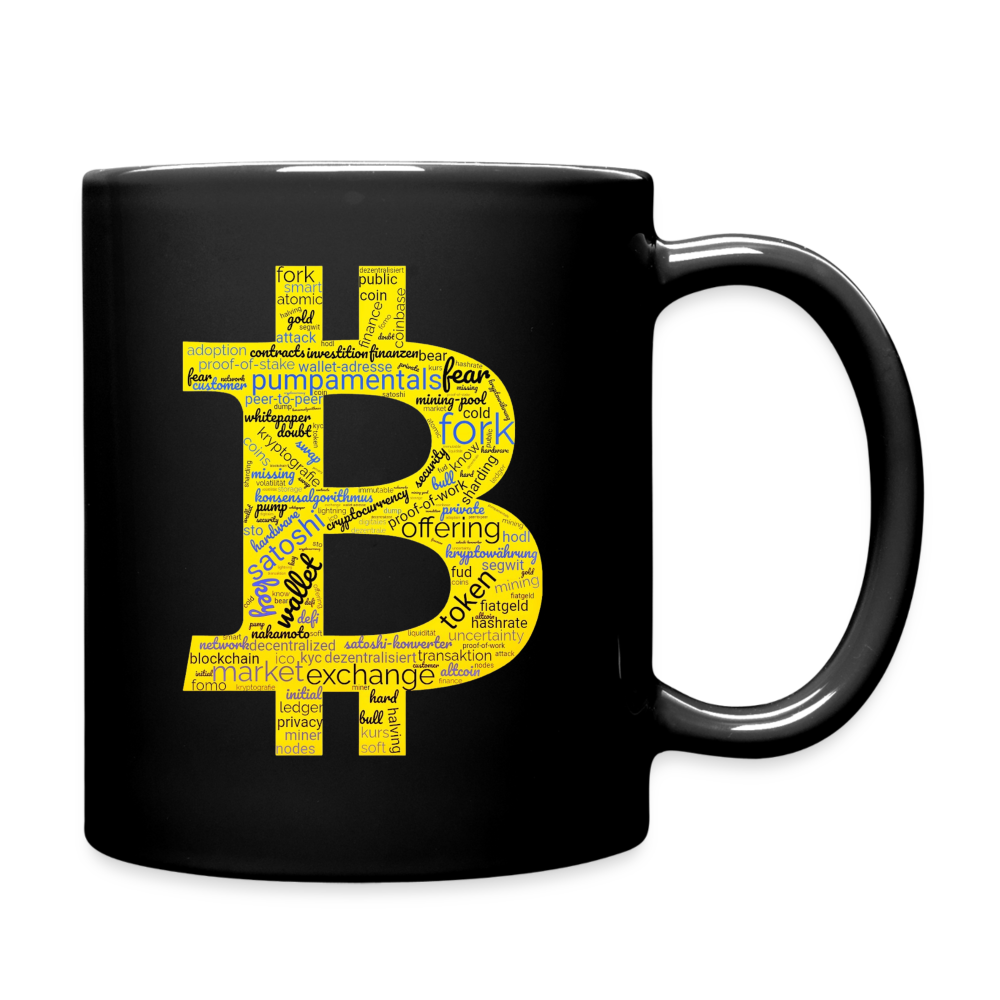 Bitcoin Tasse einfarbig - Schwarz