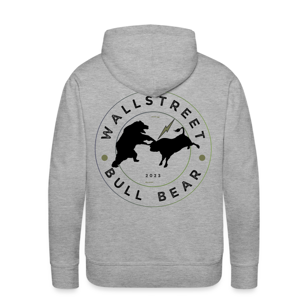 Wallstreet Bull Bear Premium Hoodie - Grau meliert