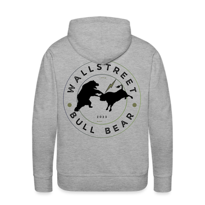 Wallstreet Bull Bear Premium Hoodie - Grau meliert