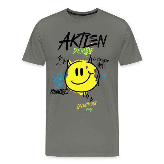Aktien Smiley Premium T-Shirt - Asphalt