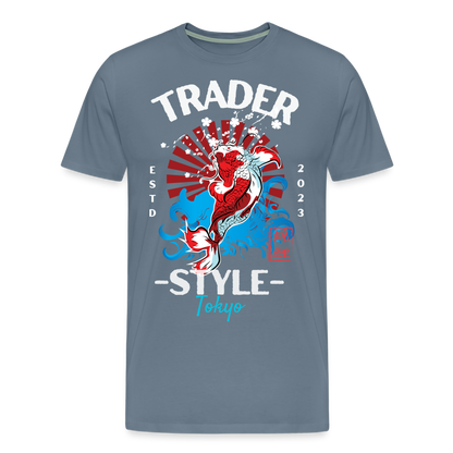 Trader Tokio Premium T-Shirt - Blaugrau